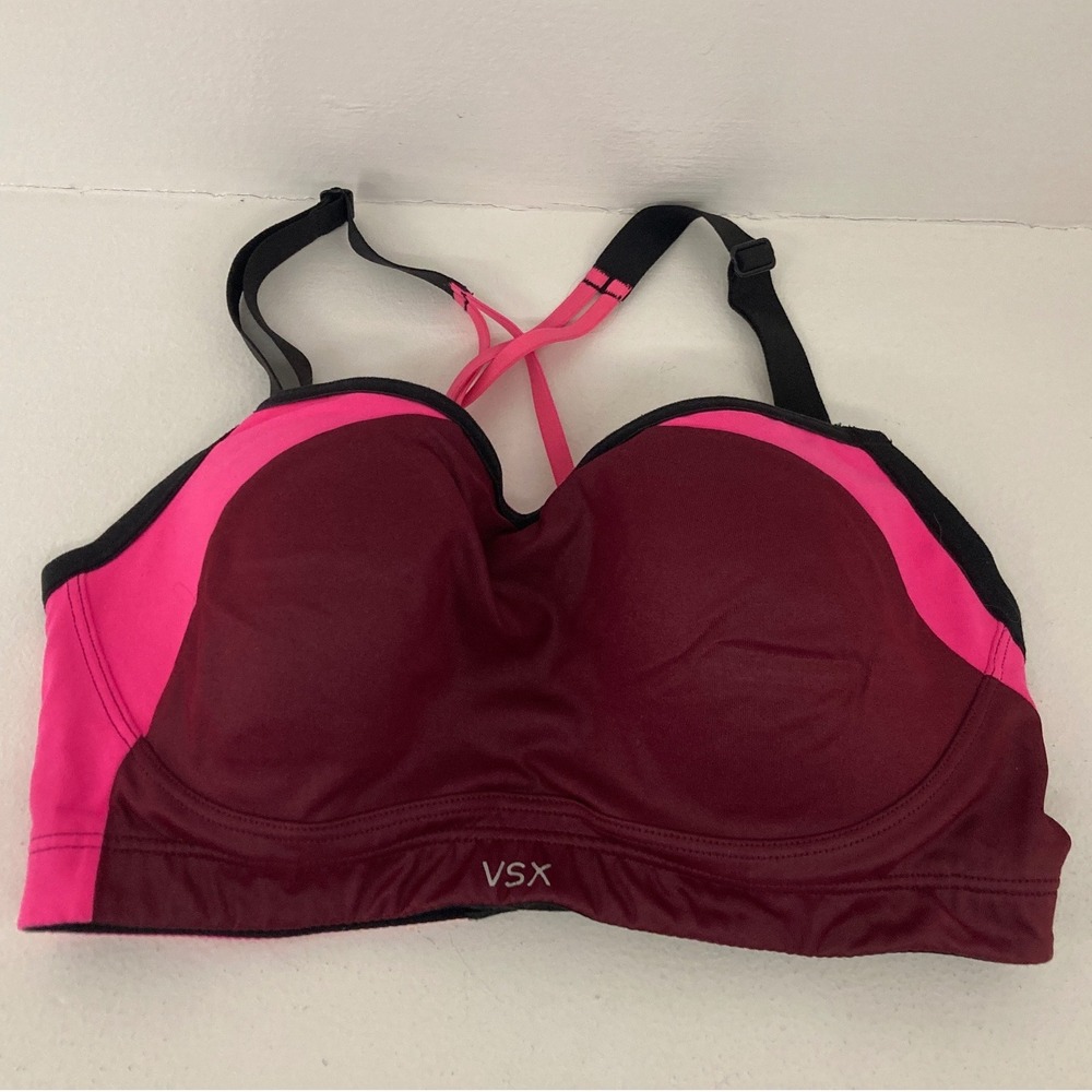 VSX Victorias Secret Sports Bra 32D Barbiecore Hot Pink Comfortable Athletic Gym